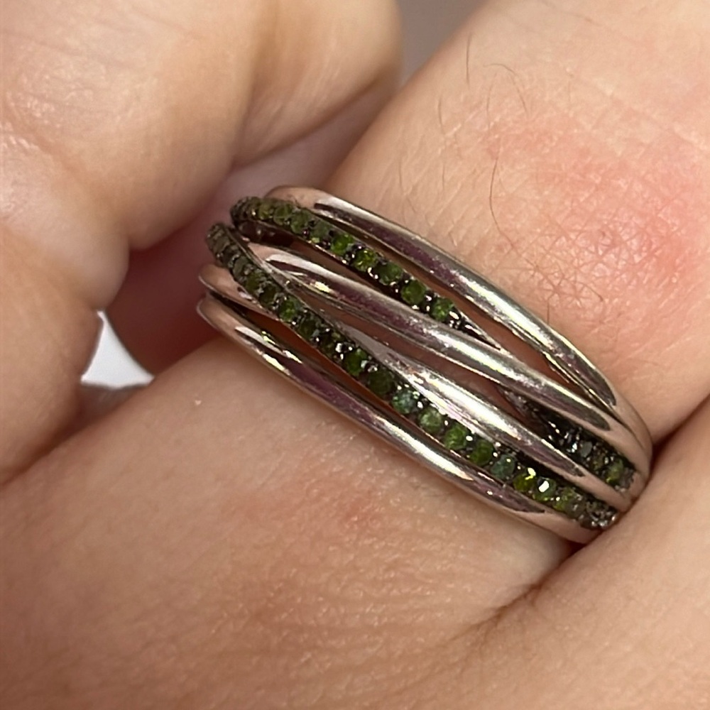 Victoria Wieck Silver and Green Ring